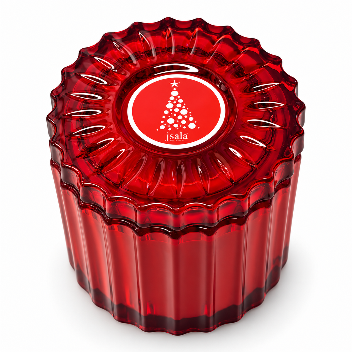Ruby Fluted Christmas Candle
