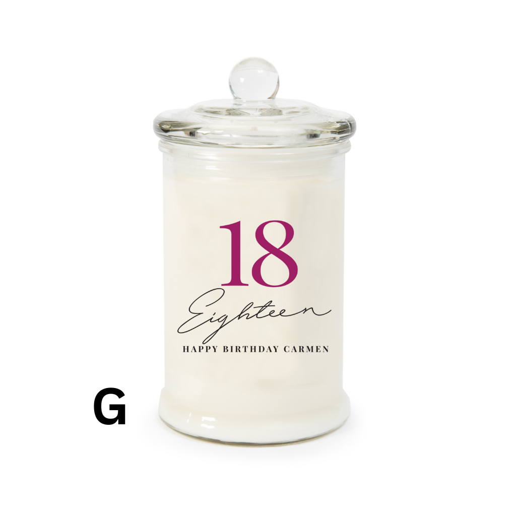 Milestone or not, make a birthday celebration even more special with a personalised candle.  Personalised soy candles make beautiful and very personal gifts for friends and family.