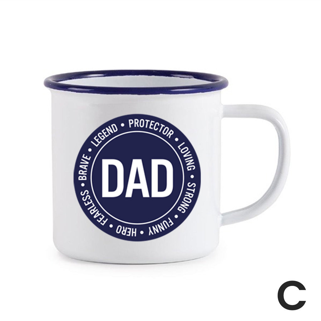 Personalised Dad Enamel Camping Mugs