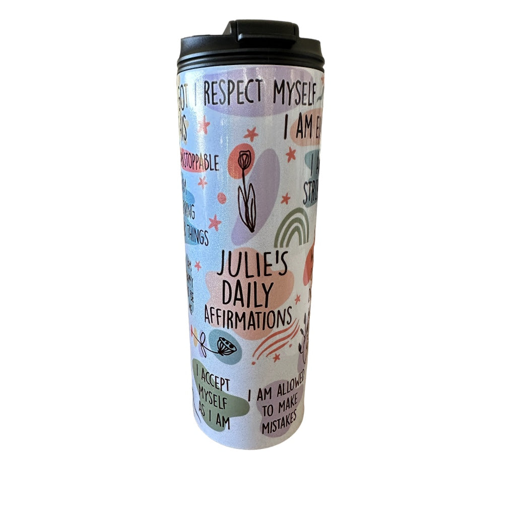 Introducing our 20oz Affirmation Personalised Tumblers, a sleek straight and stylish way to enjoy your favorite beverages. Made from 304 food-grade stainless steel double wall thermos. 