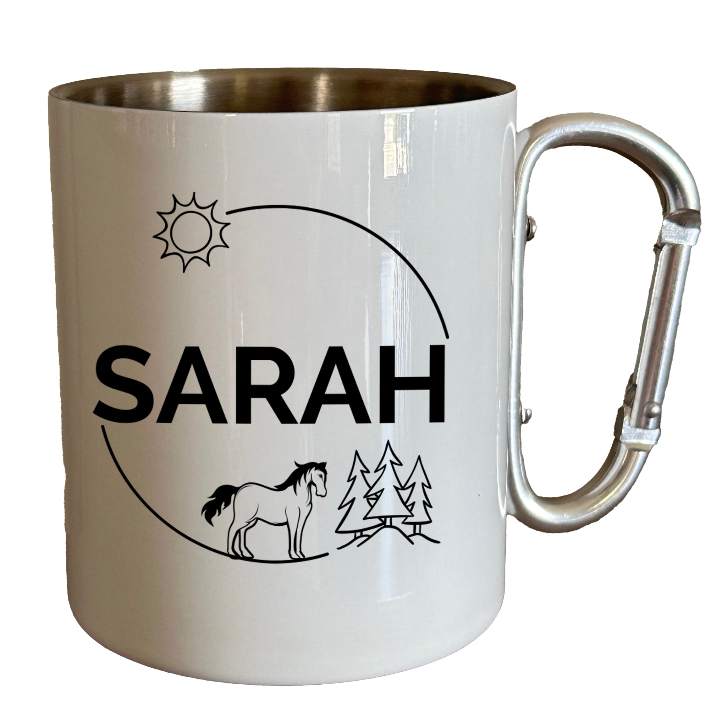 Enamel Personalised Mug Horse