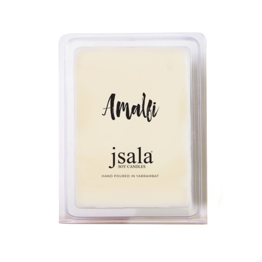 Image of packaged Jsala Soy Candles Melt in Amalfi scent.