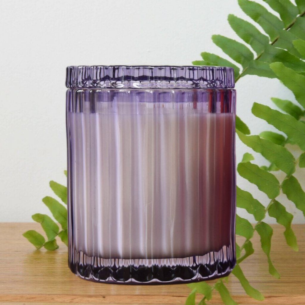 Jsala Soy Candles lilac Class Glass candle.