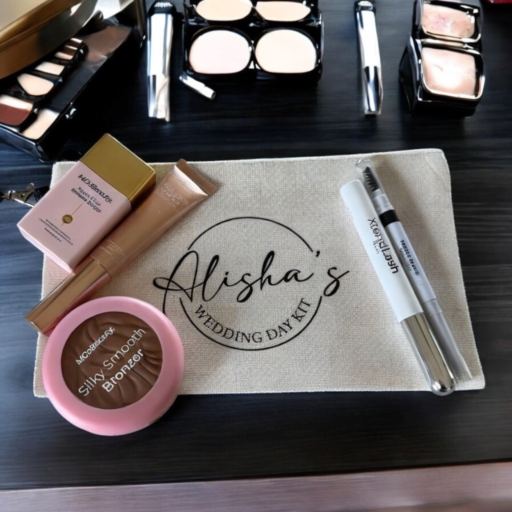 Personalised Wedding Day Kit Linen Clutch