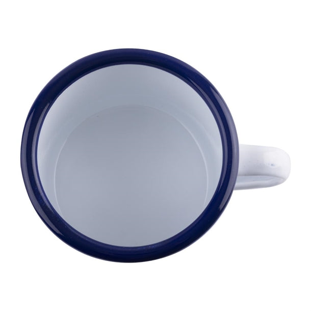 Enamel Mug with Blue Rim 