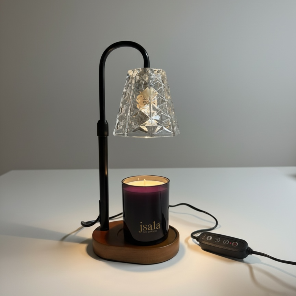 Electric Candle Warmer Lamp Black in Clear Glass