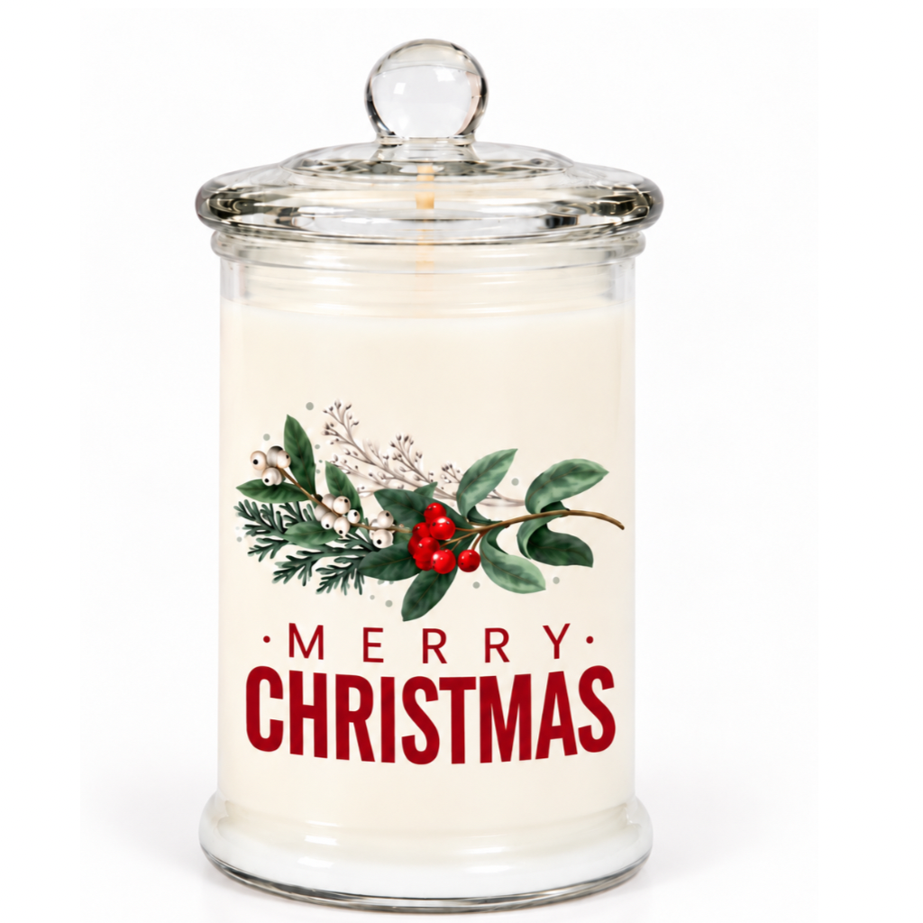 Merry Christmas Apothecary Candle 