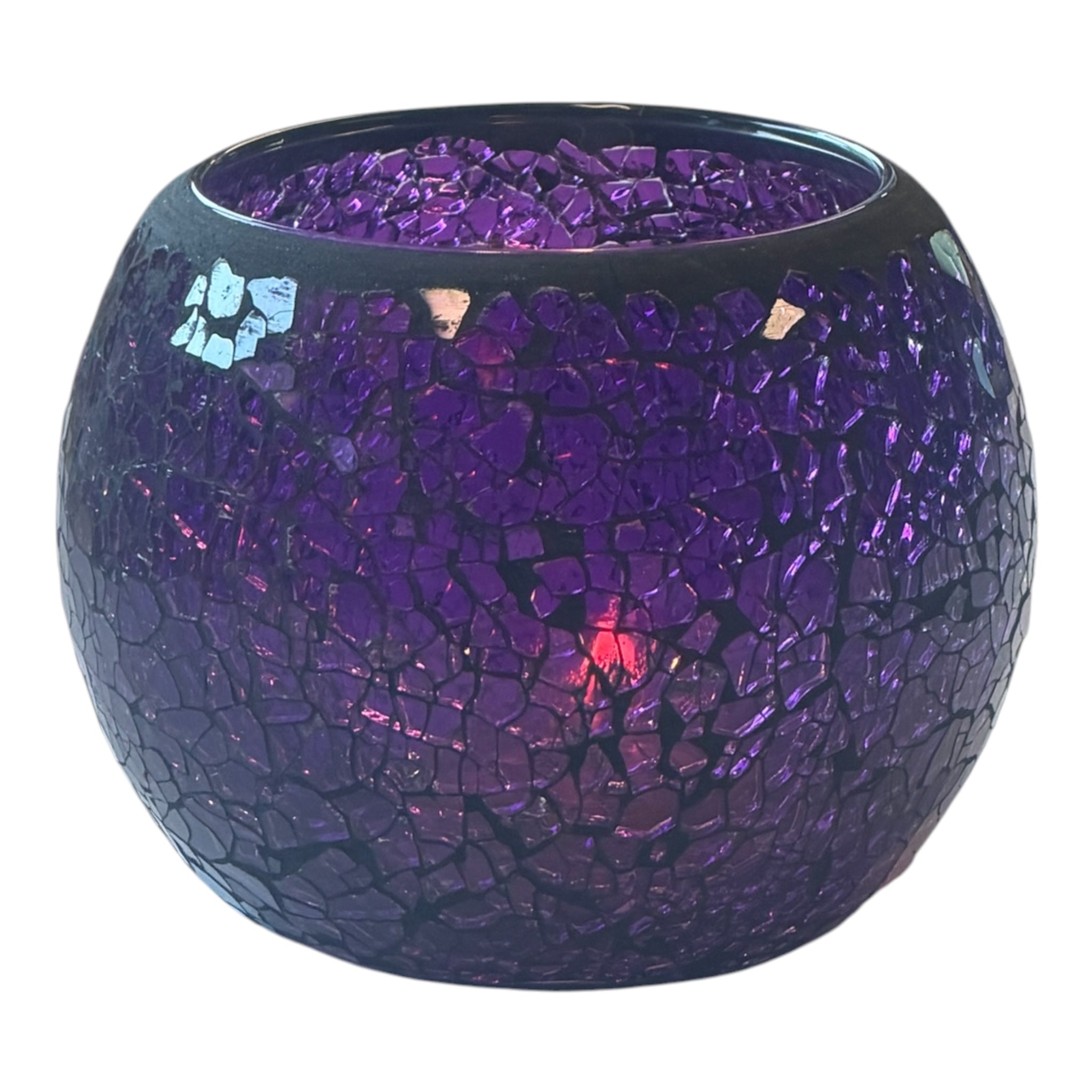 Purple Moasic Soy Wax candle 