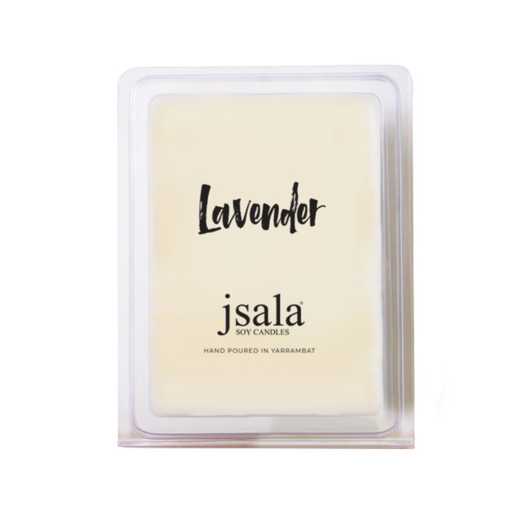 Image of packaged Jsala Soy Candles Melt in Lavender scent.