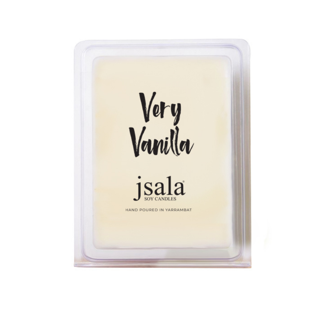 Image of packaged Jsala Soy Candles Melt in Very Vanilla scent.